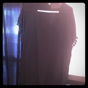 Black cover up with tassels